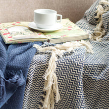 Load image into Gallery viewer, Chevron Cotton Throw Blanket