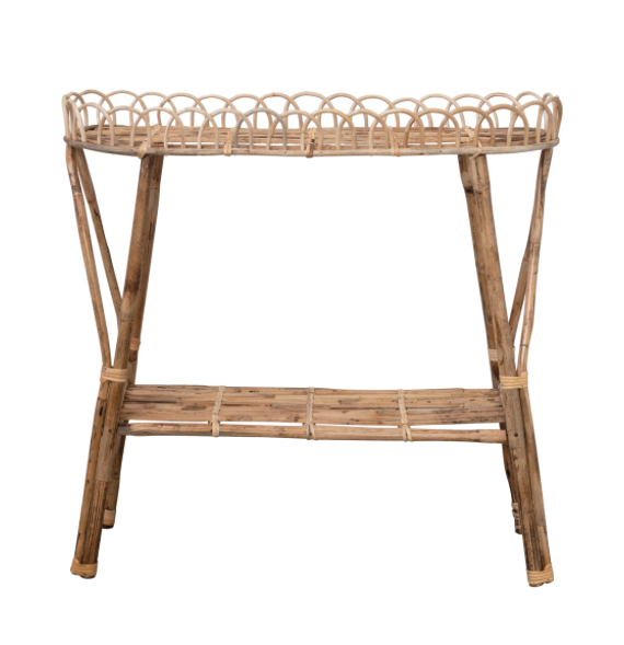 Woven Rattan Accent Table